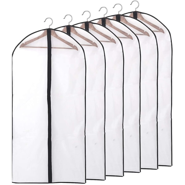 Set Mit 12 Länglichen Kleidersäcken, 60 X 120/100 Cm, Transparent, Mit Reißverschluss
