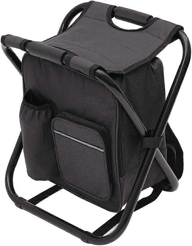 Jetzt 1 Stück Faltbarer Campingstuhl-rucksack-picknickhocker Mit Wasserdichter Angeltasche, Wanderrucksack Mit Tragbarem Hockersitz Aus 600d Oxford-gewebe, Kompatibel Mit