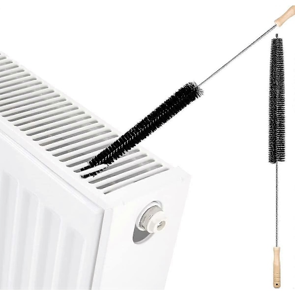 2 Heizkörperreinigungsbürsten, Flexible Heizkörperstaubbürste Mit Holzgriff (73 Cm)