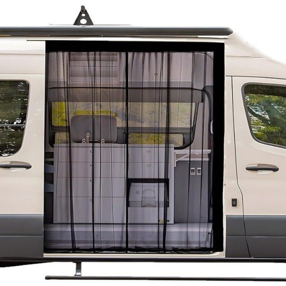 Universelles Moskitonetz Und Sonnenschutz. Dank Des Robusten Klettverschlusses Kompatibel Mit Heckklappen Von Autos. Auch Für Wohnmobile Und Campingausrüstung Geeignet. Farbe: Schwarz.