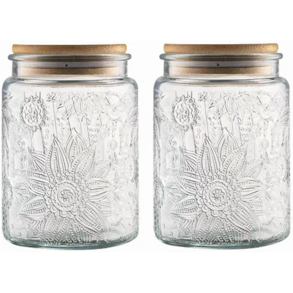 Vintage-glas Mit Deckel, Luftdicht. Geeignet Zur Aufbewahrung Von 2 Sonnenblumen.