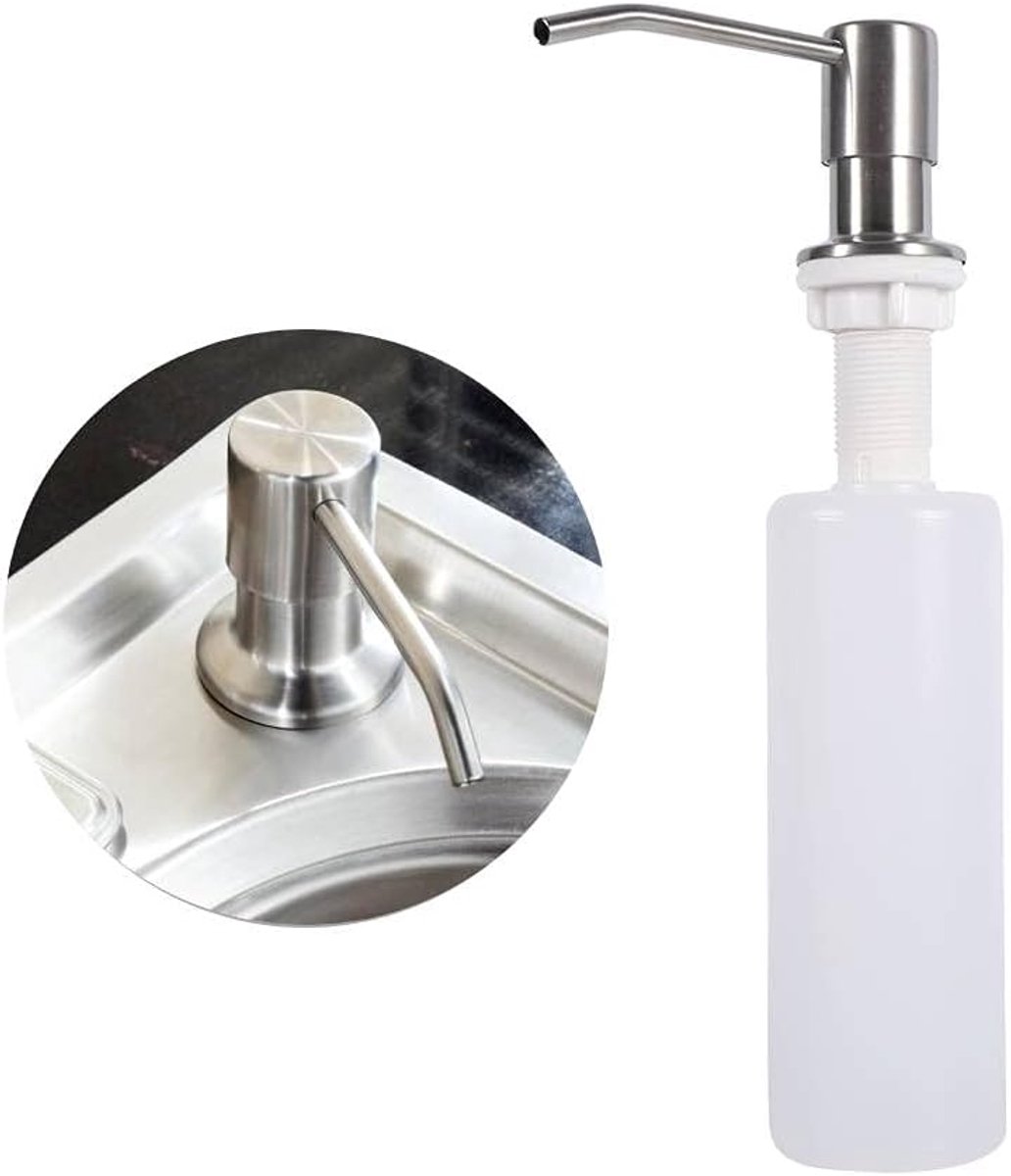 300-ml-flüssigseifenspender Für Spülbecken, Edelstahl, Nachfüllbar Mit 360°-drehpumpe, Silberfarbenes Zubehör