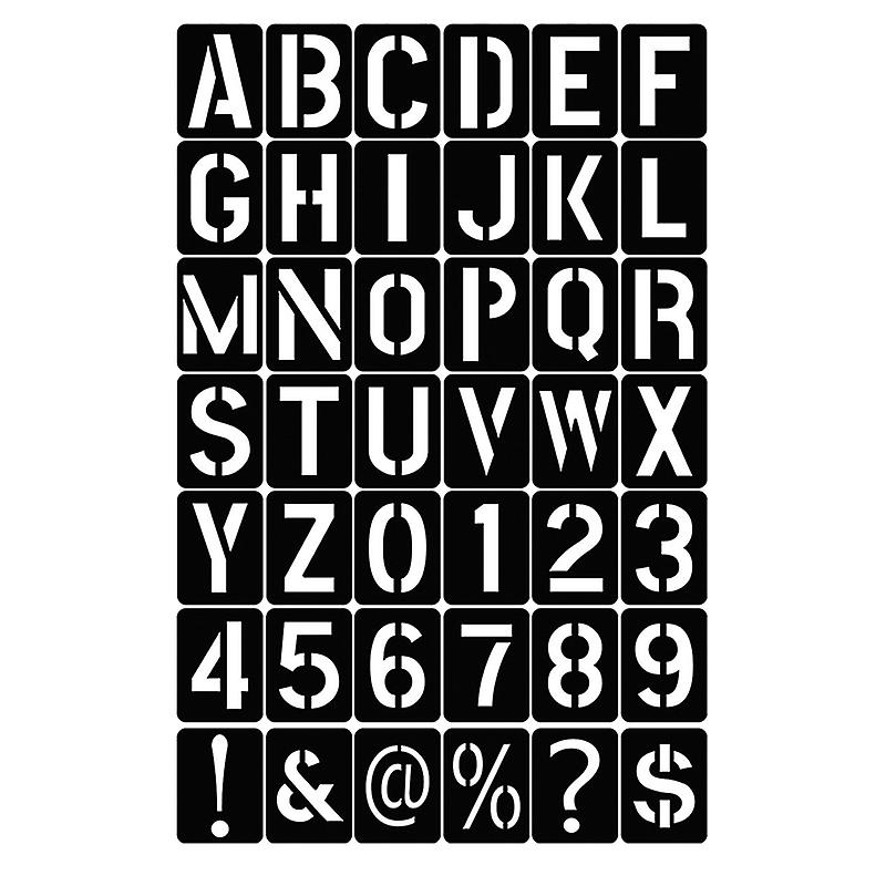 42 Buchstaben-, Zahlen- Und Symbolvorlagen, Prägevorlage Mit Löchern