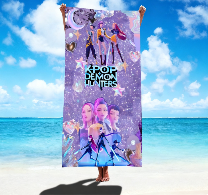 K-pop Demon Slayer Anime Mikrofaser-strandtuch 75x150cm Schnelltrocknend Al250908419