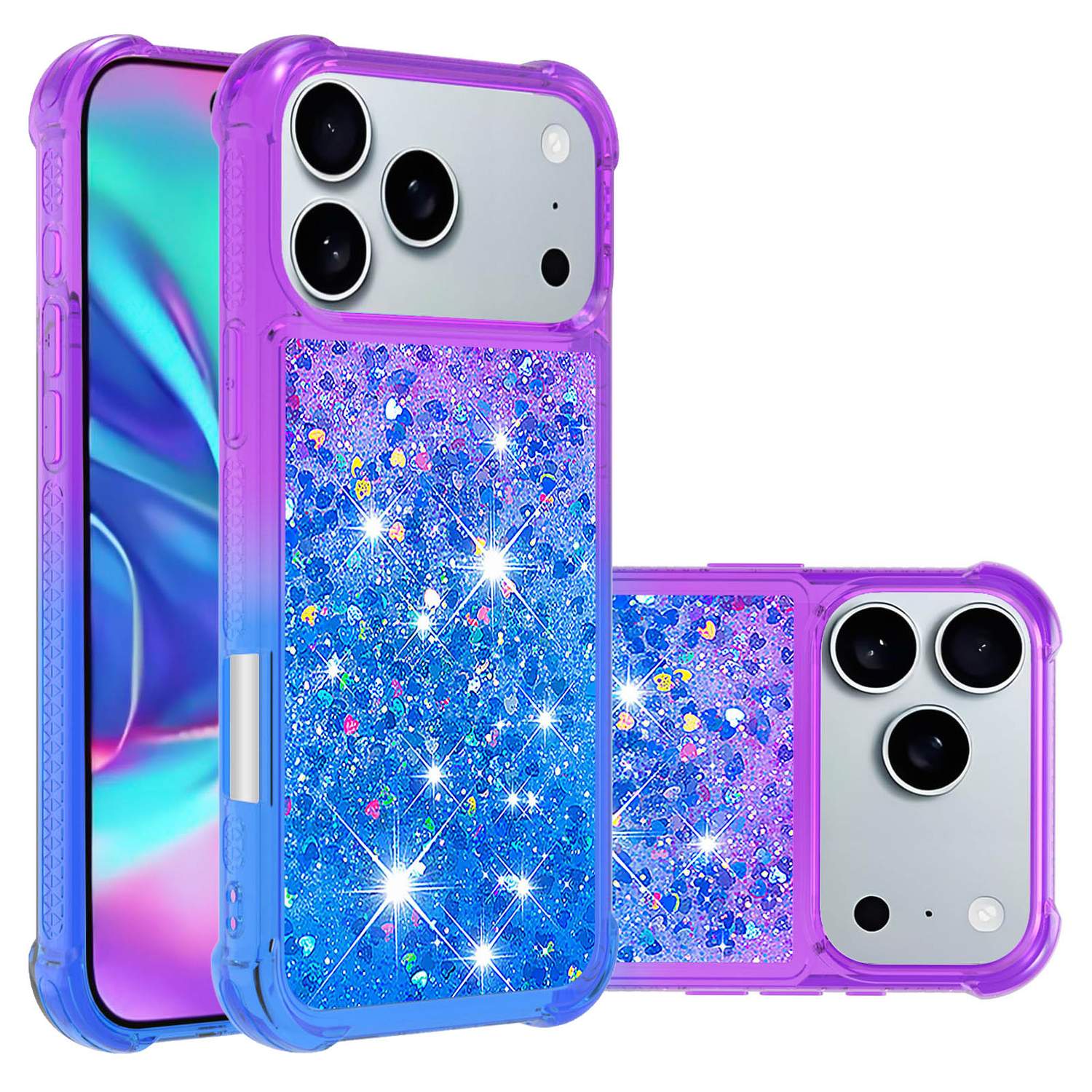 Skalo Glitzer-sandhülle Für Iphone 17 Pro - Lila-blau
