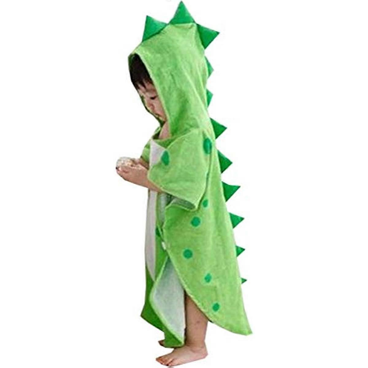 Alltops Phlcehot Kinder-bademantel/badeponcho Aus Baumwolle Mit Kapuze, Dinosaurier-muster, Geeignet Für Jungen Und Mädchen