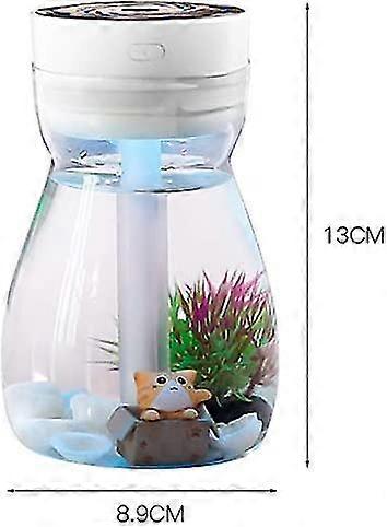 Niedlicher Kaltnebel-luftbefeuchter, Luftreiniger Für Büro Und Schlafzimmer, Usb-anschluss, Kawaii-luftbefeuchter Mit Befeuchtungsflasche Und Led-licht (weiß)