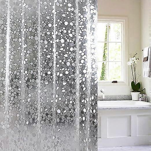 Wasserdichter Duschvorhang 180 X 200 Cm Aus Eva, Geeignet Für Dusche Und Badewanne, Mit 12 Ringen.