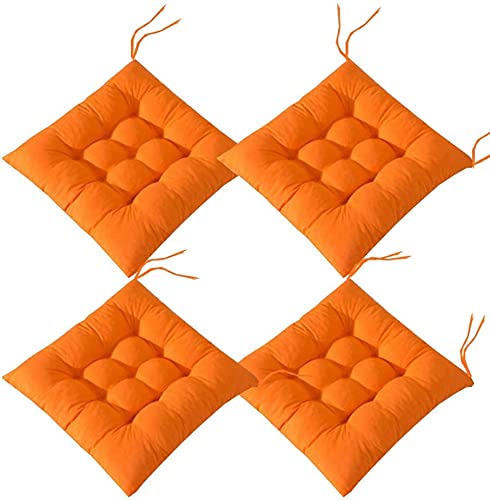 Set Mit 4 Weichen Stuhlkissen Mit Gurten, Geeignet Für Esszimmer, Terrasse, Küche (40x40cm)