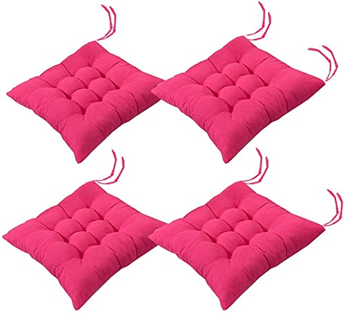 Set Mit 4 Weichen Stuhlkissen Mit Gurten, Geeignet Für Esszimmer, Terrasse, Küche (40 X 40 Cm)
