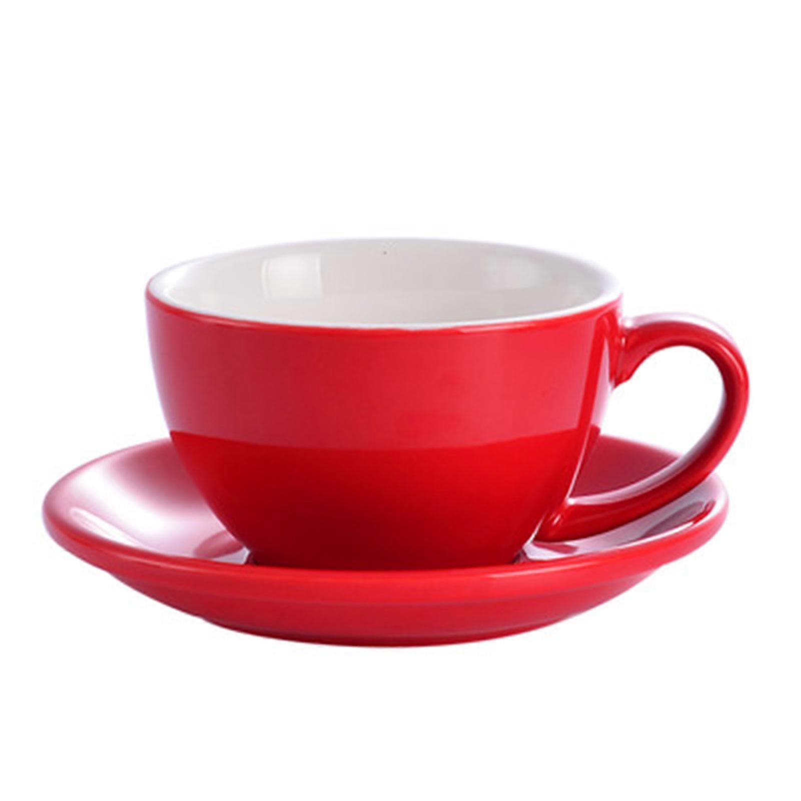 Set Aus Porzellantassen Und Untertassen, Geeignet Für Cappuccino, Wiederverwendbares Tassenservice Für Den Morgentee, Ideal Für Partys Zu Hause.
