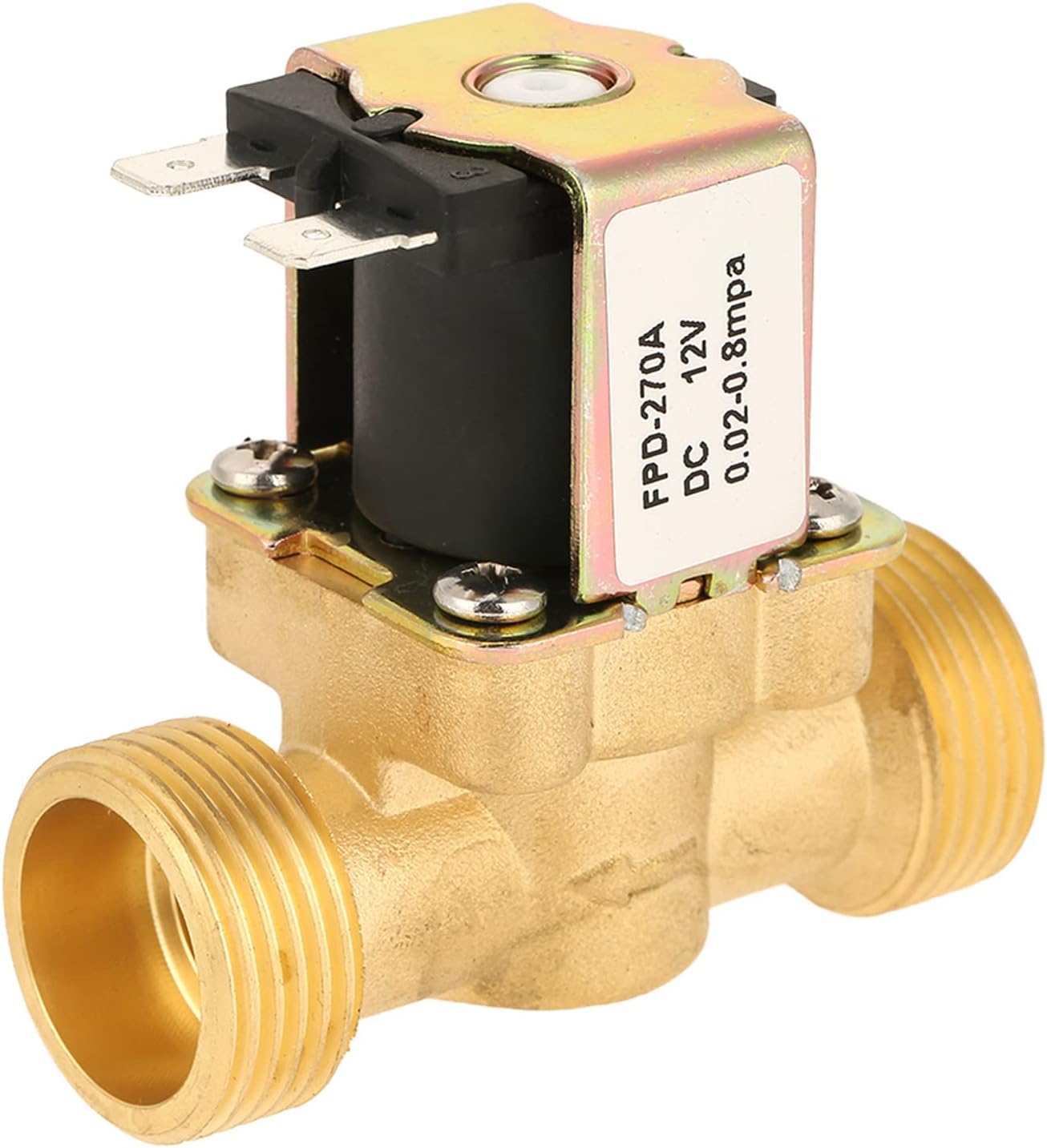 12 V Dc, 3/4 Zoll, Normalerweise Geschlossenes Elektrisches Magnetventil Aus Messing Zur Wasserabsperrung, Druck 0,02 Bis 0,8 Mpa. Kompatibel Mit Wassersteuerungssystemen.