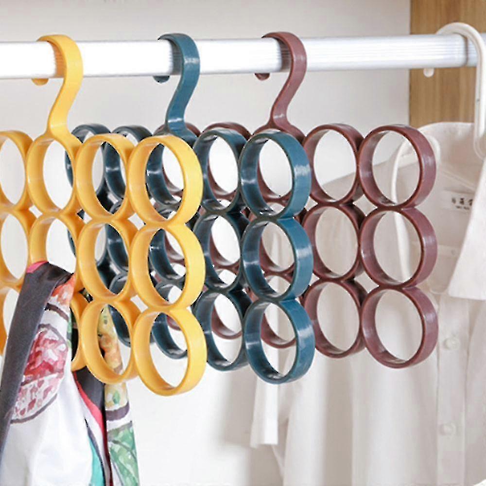 Schalhalter Mit Integriertem Organizer. Wird Nicht Im Kleiderschrank Aufgehängt. Platzsparend. Multifunktional. Gummierter Stahl. 15 Ringe. Kompatibel Mit Weiterem Zubehör.