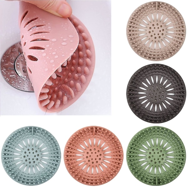 Set Mit 5 Haarfiltern Für Abflussstopfen, Silikonstopfen, Badewannenfilter, Deckel, Haarfilter, Max-haarfilter