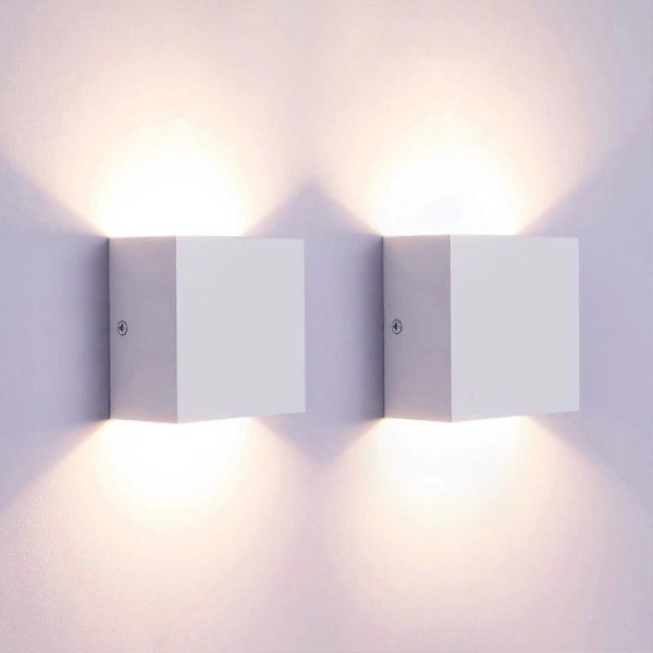 Set Mit 2 Led-wandleuchten, Nach Oben Und Unten Gerichtete Beleuchtung, Moderne Aluminium-wandleuchte Für Wohnzimmer, Schlafzimmer, Flur, Warmweiß, 7