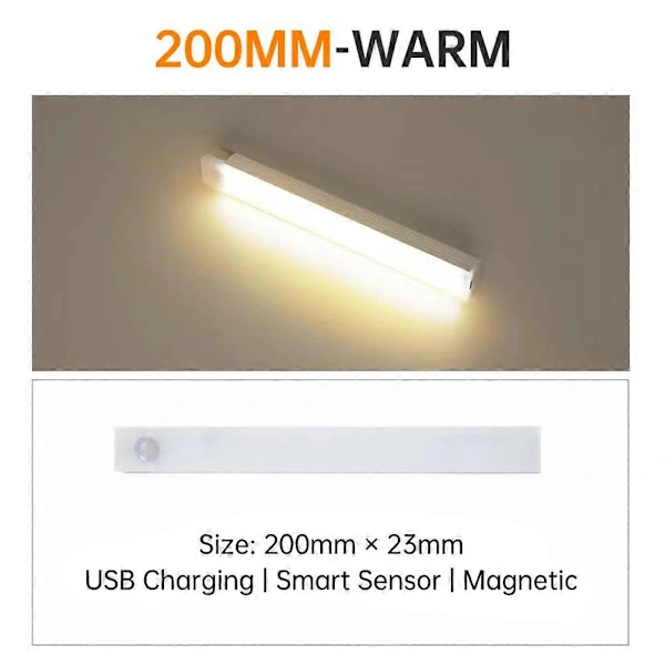 Unterbau-led-bewegungsmelder, Usb-aufladbar, Magnetisch, Warmweißes Küchennachtlicht