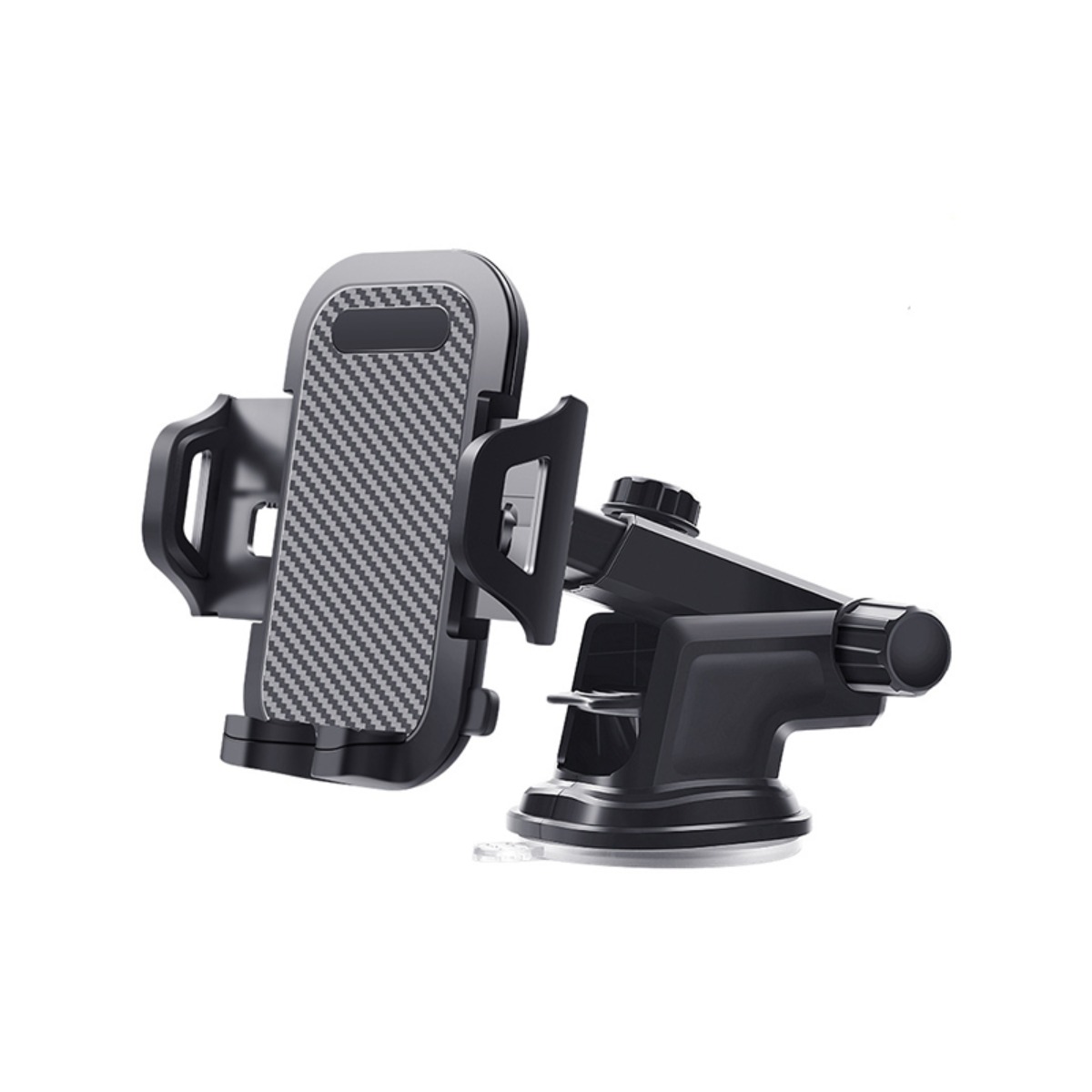2-in-1 Autotelefon-saugnapfhalterung, Schwarz, Für Armaturenbrett Und Windschutzscheibe, Vibrationsdämpfend, Kompatibel Mit Bildschirmen Von 50 Bis 100 Mm.