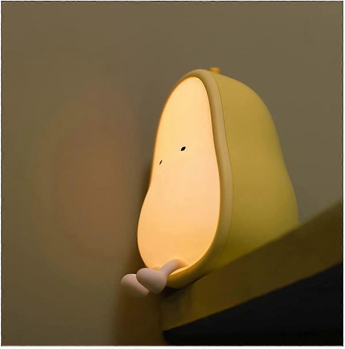 Kinderfreundliches Nachtlicht, Usb-aufladbar, Nachttischlampe Aus Bpa-freiem Abs Und Silikon, Stillfreundlich, Farbwechselnd, Gelbe Birne