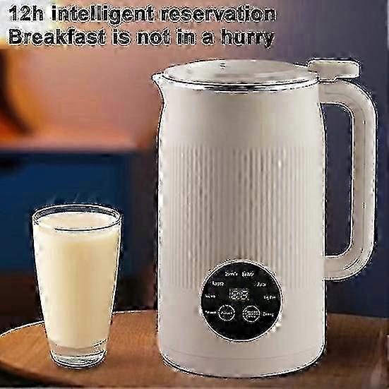 Nuss-/sojamilchbereiter (1200 Ml), Großes Fassungsvermögen, 8 Funktionen, Eu-stecker, Selbstreinigung, Weißes Küchengerät