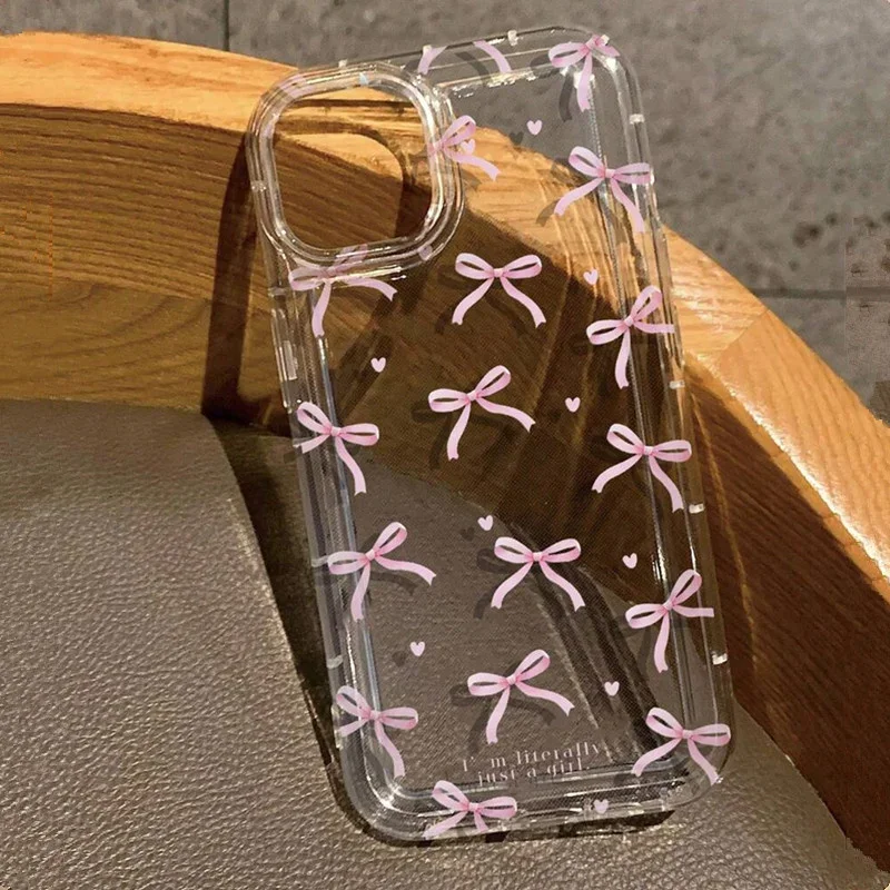 Transparente Schutzhülle Mit Herz- Und Rosa Rosenmuster. Kompatibel Mit Iphone 17, 16, 15, 14, 13, 12, 11 Pro Max Und Iphone 11.