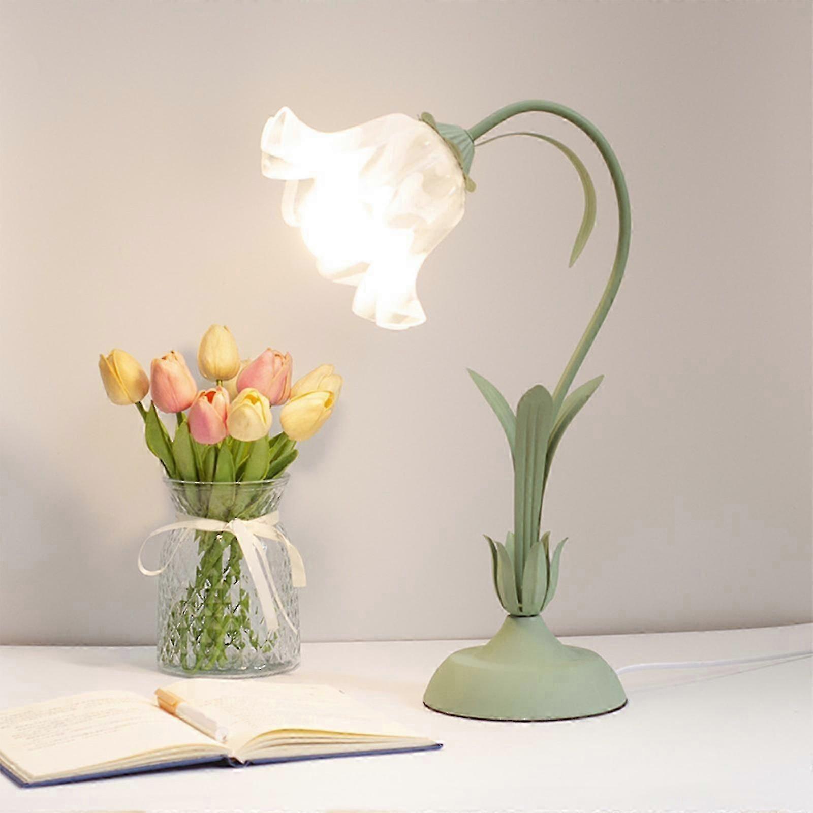 Tischleuchte Mit Blumenmuster, Leselampe, Nachttischlampe, Passend Zur Inneneinrichtung