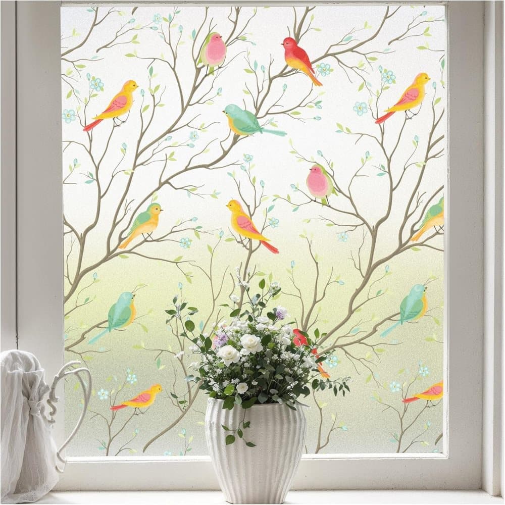 Sichtschutzfolie Für Fenster – Mattierte, Dekorative Antihaftfolie Mit Tulpenmuster