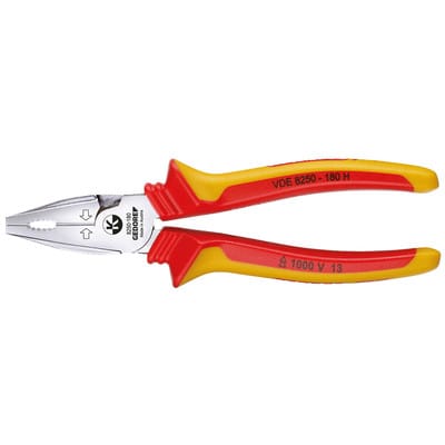 VDE Kraft-Kombizange, Elektronik, isoliert, Länge 160mm, VDE 8250-160 H