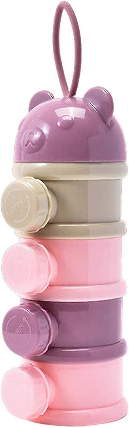 Fushen Tragbarer Milchpulverspender, Auslaufsichere Box, 4-kammer-milchpulverbehälter, Kompatibel Mit Babynahrung, Reise-snackbehälter, Geeignet Für Outdoor-aktivitäten.