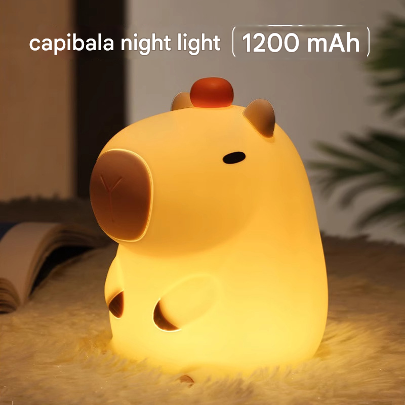 Kapybara Nachtlicht, Bezaubernde Silikon-led-lampe Mit Dimmer Und Timer, Ideales Geschenk Für Frauen, Teenager, Babys Und Kinder.