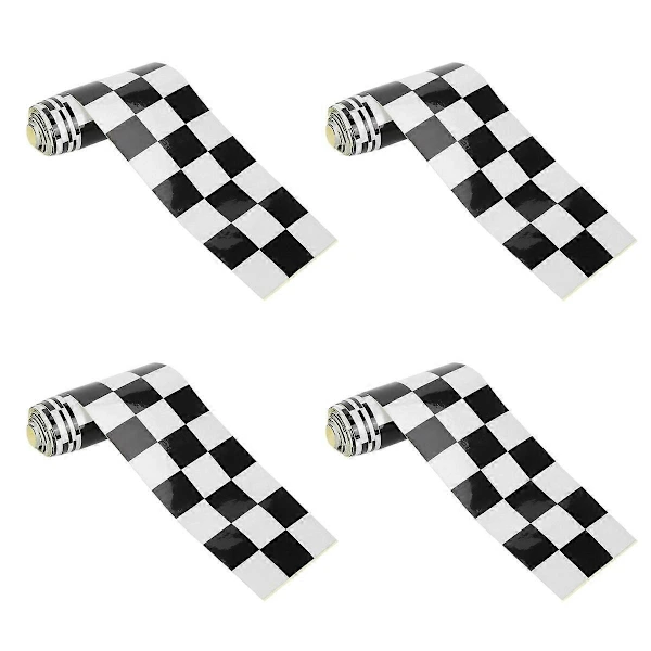 Packung Mit 10 Cm Langem, Schwarz-weiß Kariertem Klebeband Für Auto-, Motorrad- Oder Fahrradtank (schwarz-weißer Aufkleber).