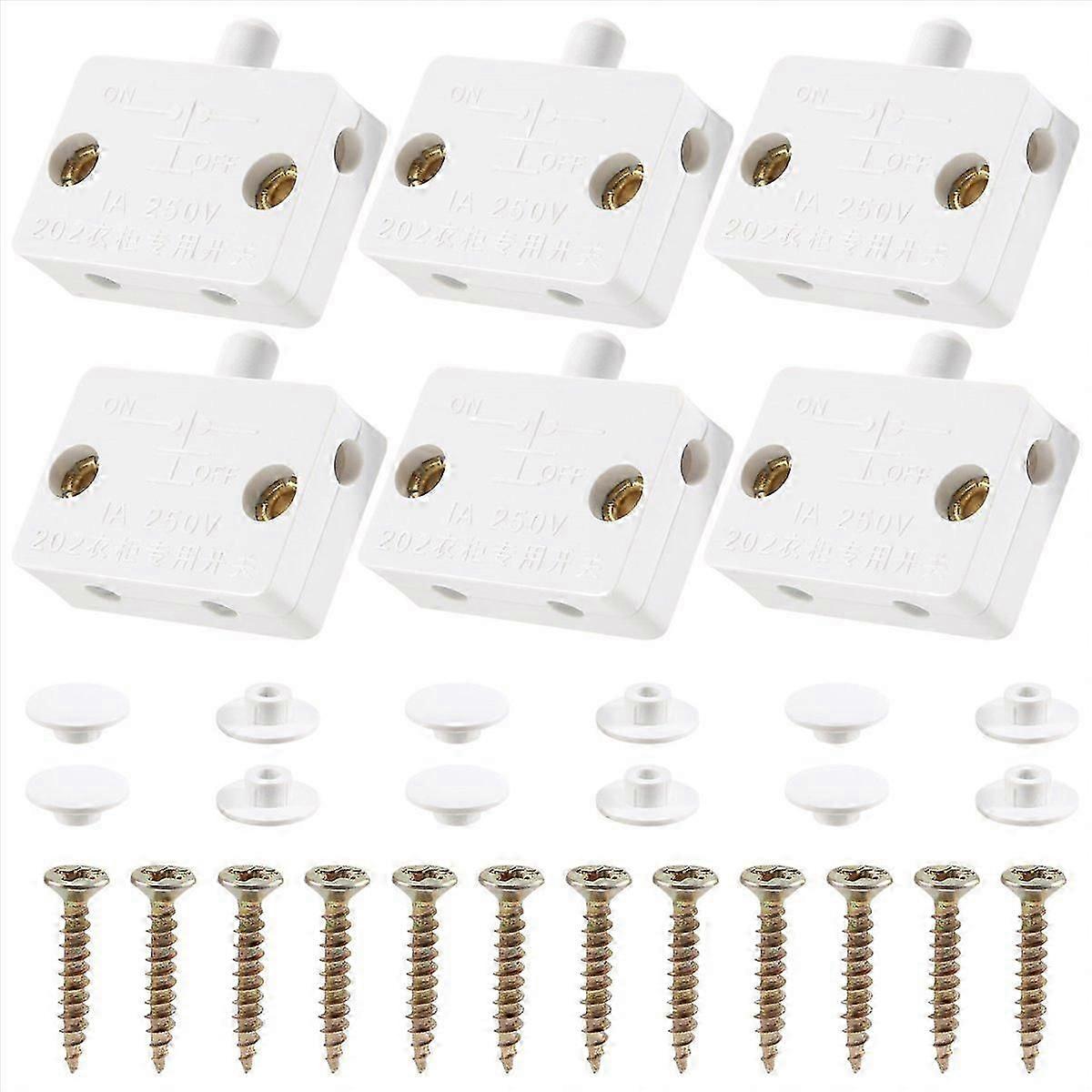 Set Mit 6 Led-türschaltern, Kompatibel Mit Schrankbeleuchtung Und Elektrischen Lampenschaltern.