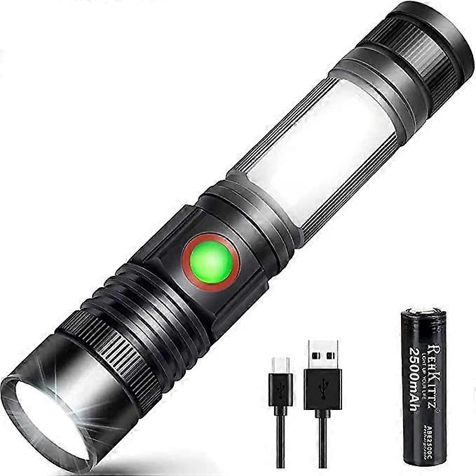 Wiederaufladbare Led-taschenlampen (2500-mah-akku Enthalten) Mini-magnettaschenlampen Ultrahelle Taktische Taschenlampe Cob-arbeitsleuchte Leistungsstarke Taschenlampe