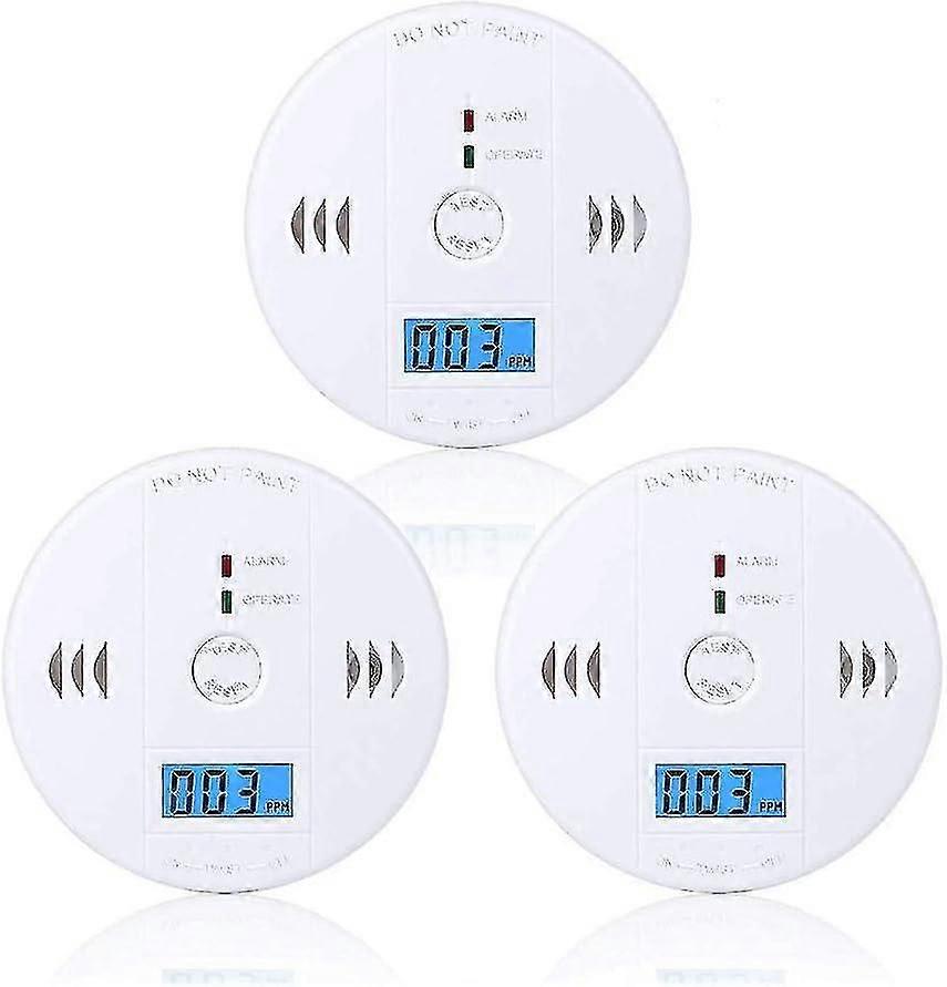 Kohlenmonoxidmelder (3er-pack) Mit Lcd-bildschirm