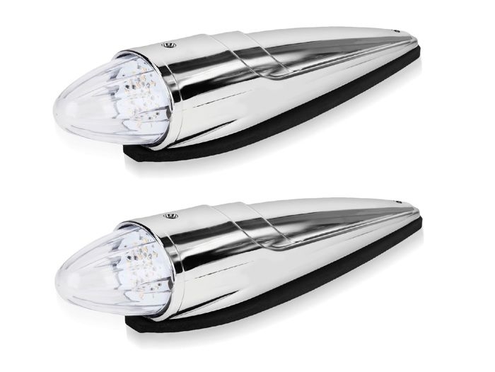 Led-dachleuchte, Kompatibel Mit 12v-24v Smd-fahrerhäusern, Chromweiß, Torpedoförmige Positionsleuchte Für Lkw Und Schwere Fahrzeuge