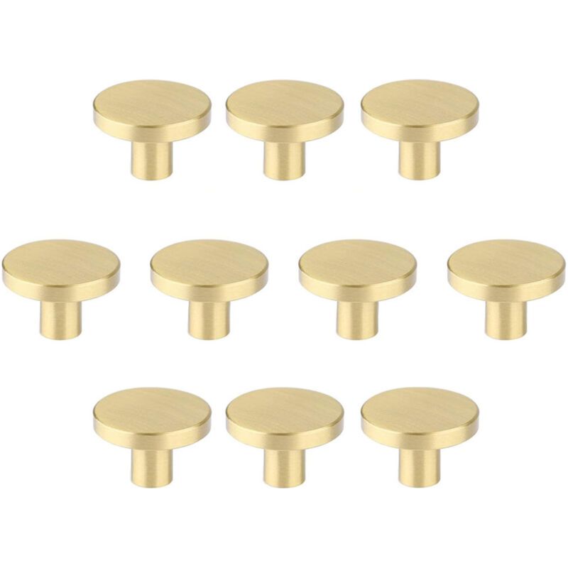 Möbelknöpfe Aus Gebürstetem Messing, Goldfarbene Kommodengriffe, Passend Für Kleiderschränke, Flure, Badezimmer Und Küchen, 10er-set (30 Mm Pilzform)