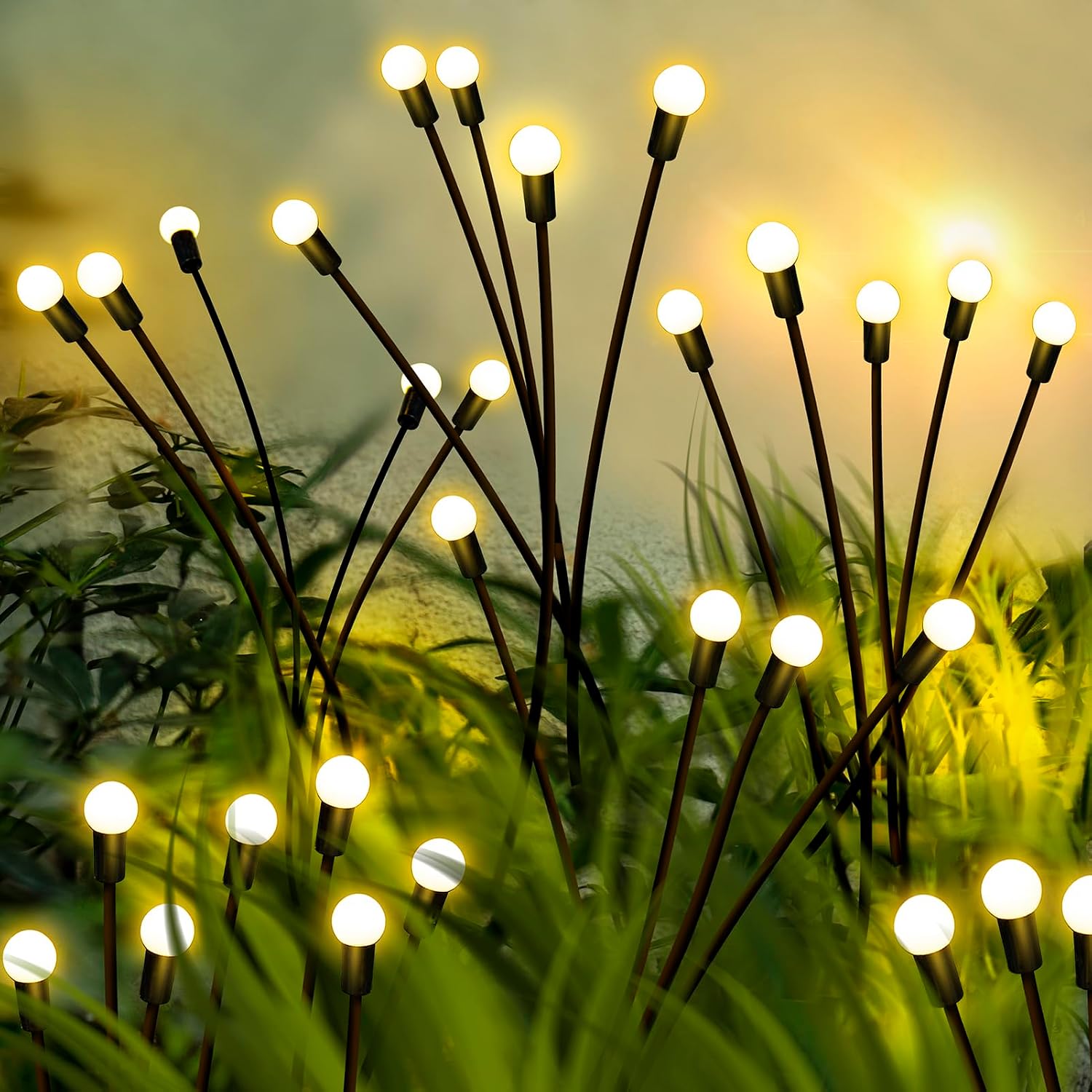 Wasserdichte Solar-außenleuchten, Oszillierende Garten-solarleuchten, Sankt Hans Orm, Dekorative Außenbeleuchtung (warmweiß, 4er-set)