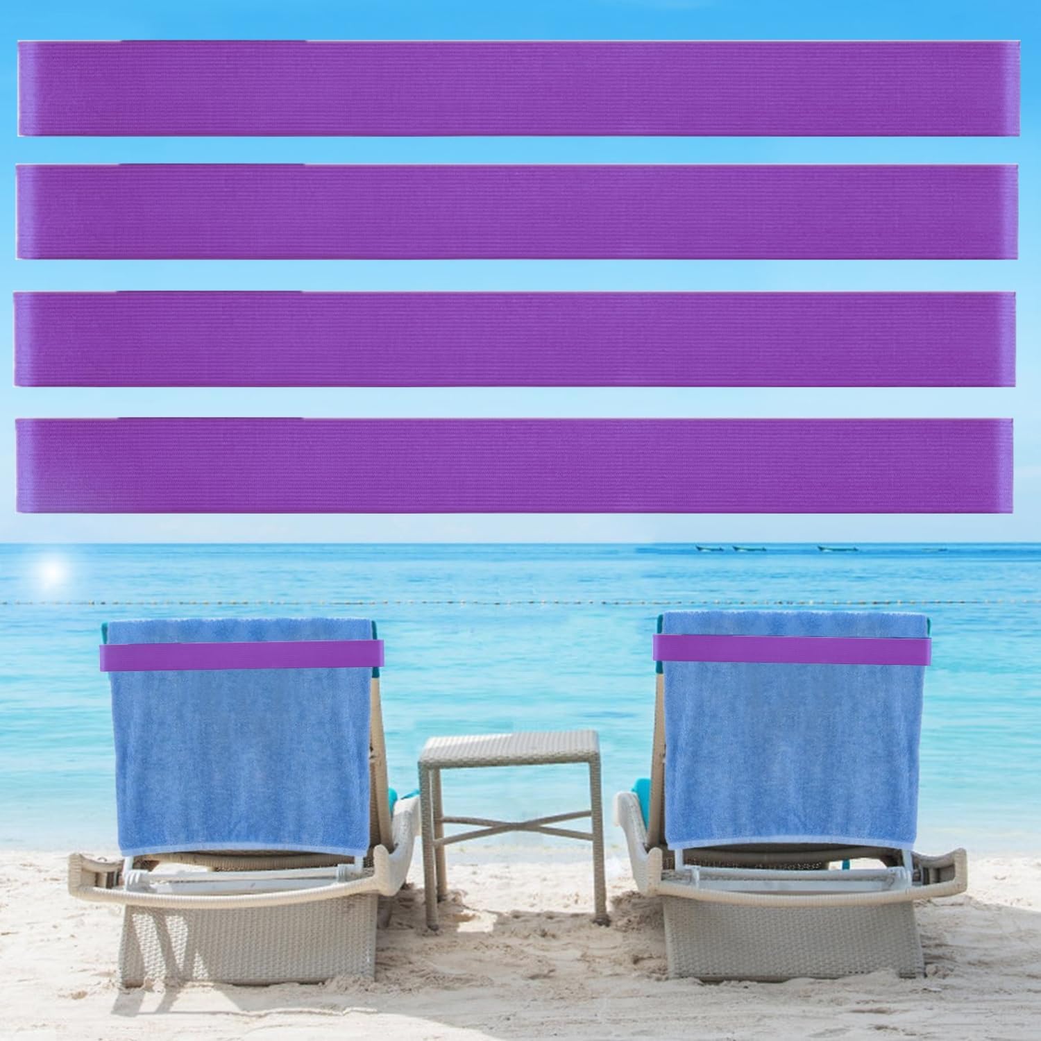 Strandhandtuchringe (5 Stück), Zubehör Für Strandstühle, Poolstühle Und Liegestühle, Handtuchhalter (lila)