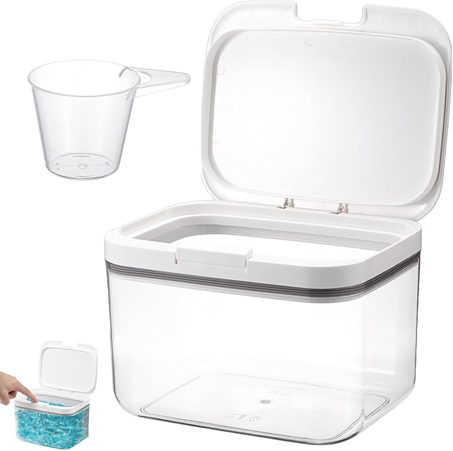 Aufbewahrungsbox Für Waschmittel, 2,8 L / 4,5 L / 5,5 L, Mit Deckel Und Luftdichtem Fach.