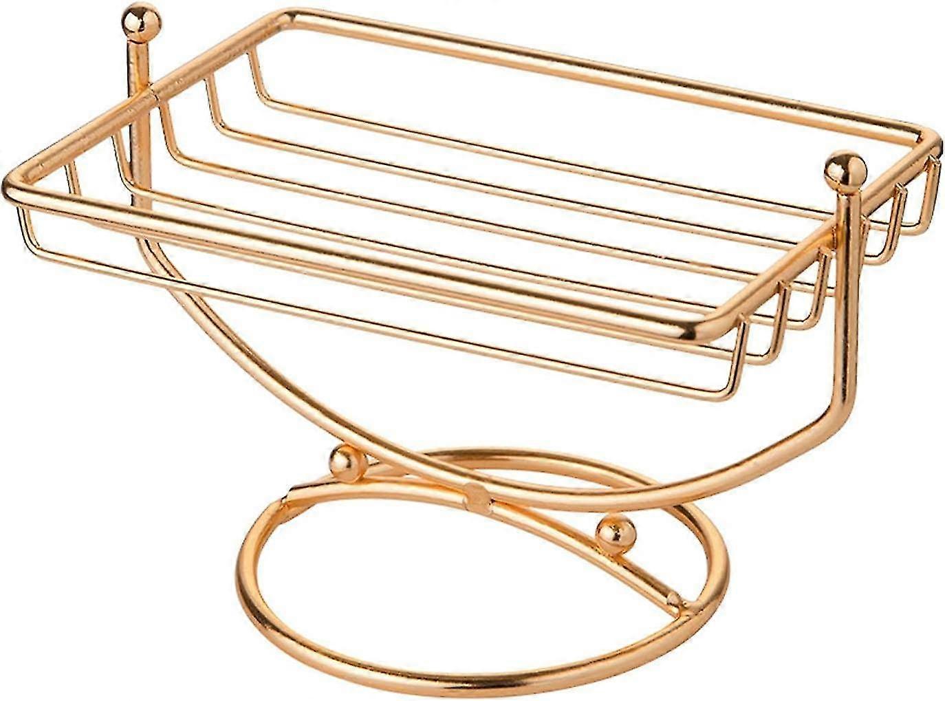 Luxuriöse Goldene Seifenschale Aus Perforiertem Edelstahl, Geeignet Für Bad Und Küche.