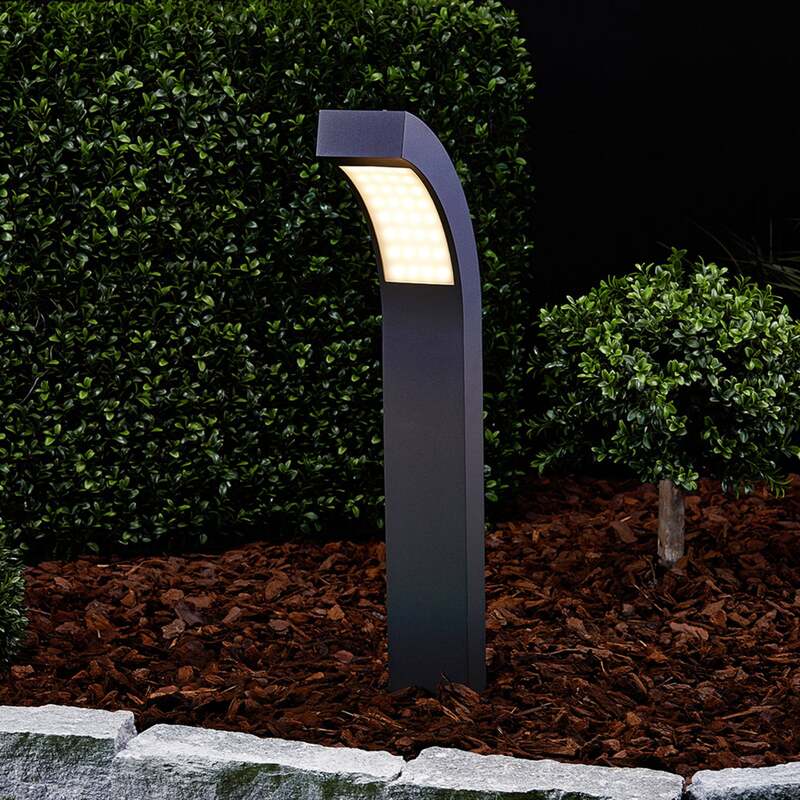 [gebraucht] Lucande Led Sockelleuchte Gartenleuchte Lennik Anthrazit 60cm Ip54 4,2w 450lm