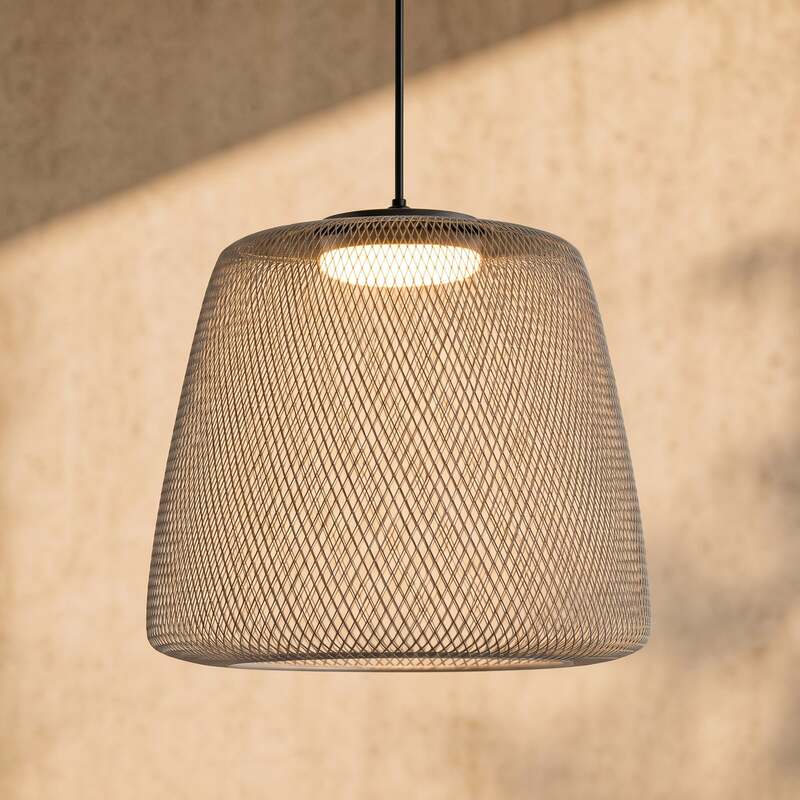 [gebraucht] B-ware Lucande Außenhängelampe Korvyn Led Gartenleuchte Dimmbar Grau Ip44 Ø50cm