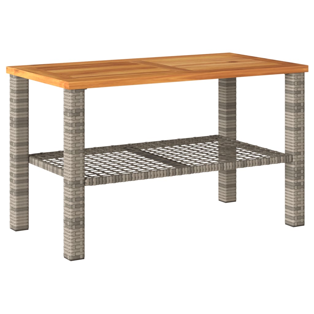 Maison Exclusive - Gartentisch Grau 70x38x42 Cm Poly Rattan Akazi