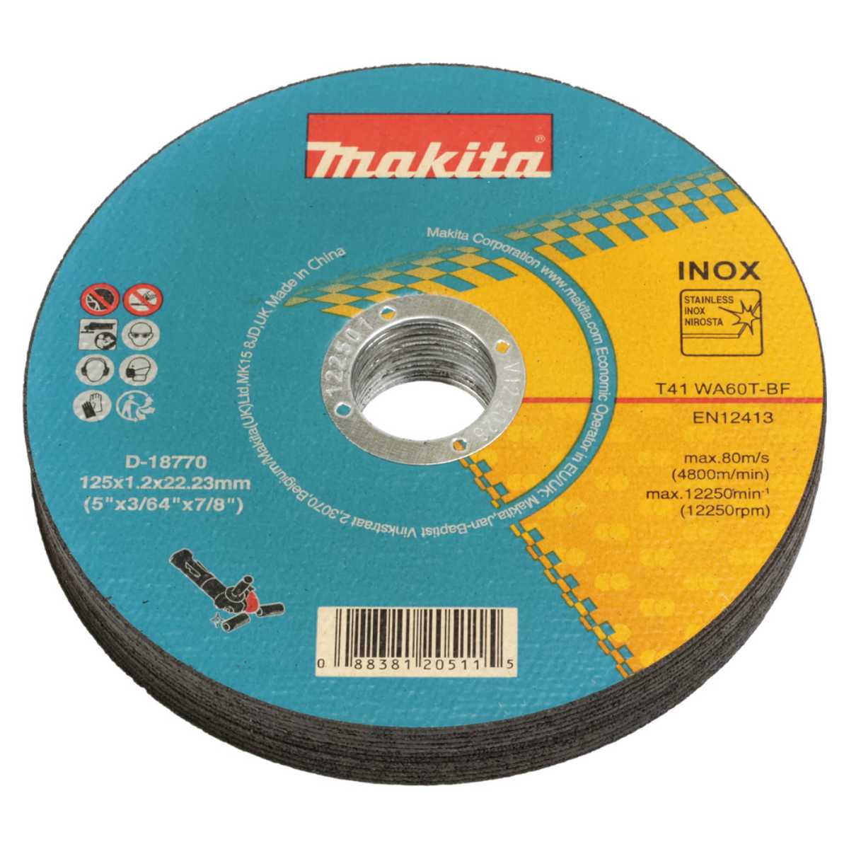 Makita Trennscheibe D-18770-12 - Inox - 125x1,2x22,23 Mm Wa60t