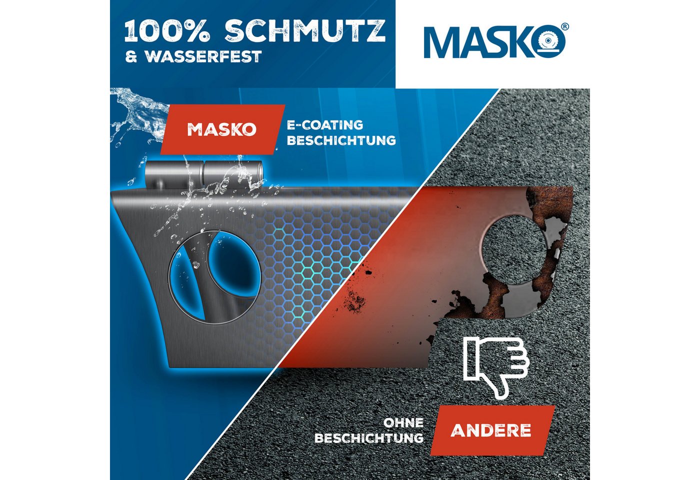 Masko® Anhängerschloss Für An-/abgekoppelte Anhänger, Diebstahlschutz – Anthrazit / Mit Scharnier Bild 2