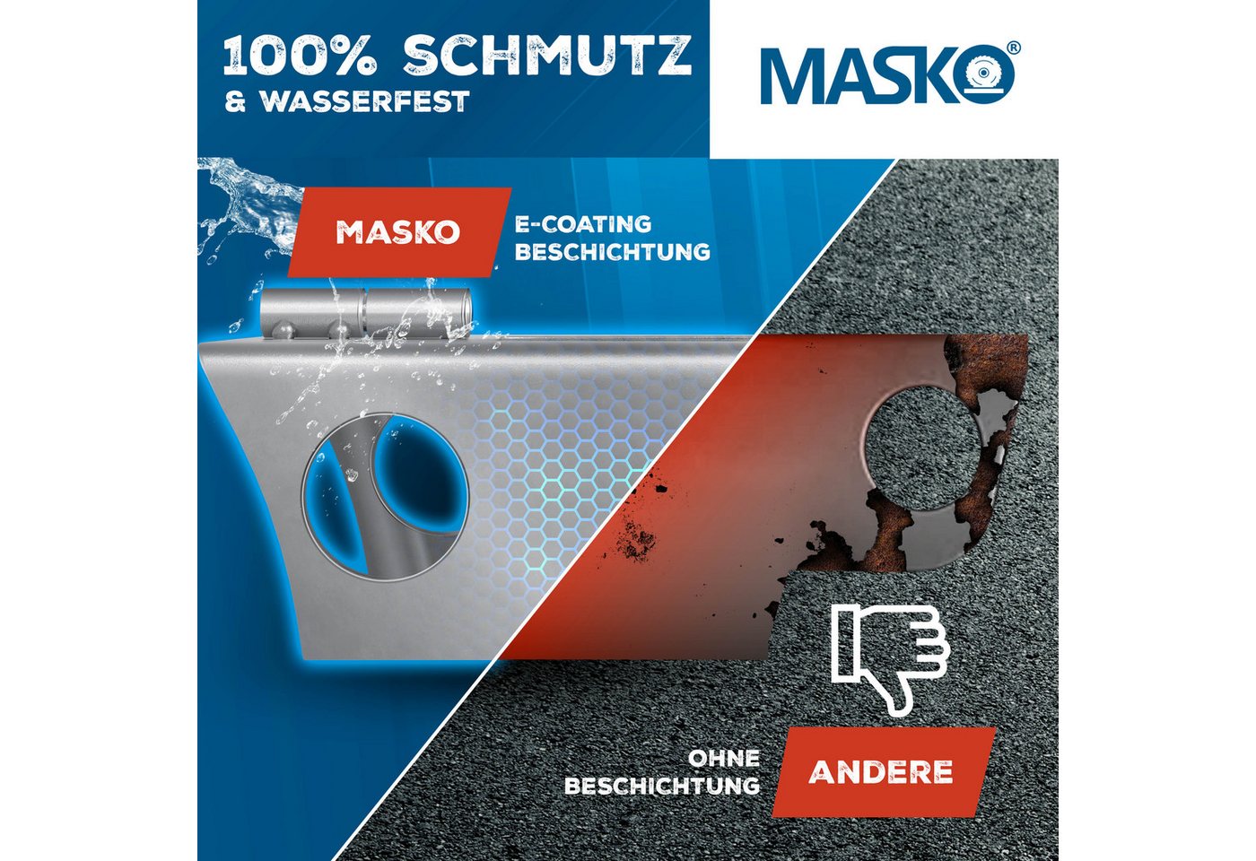 Masko® Anhängerschloss Für An-/abgekoppelte Anhänger, Diebstahlschutz – Silber / Mit Scharnier Bild 5