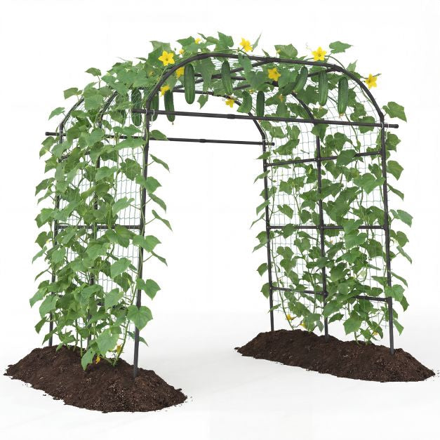 Gartenspalierbogen, U-förmig, Pe-beschichtetes Metall, Schwarz
