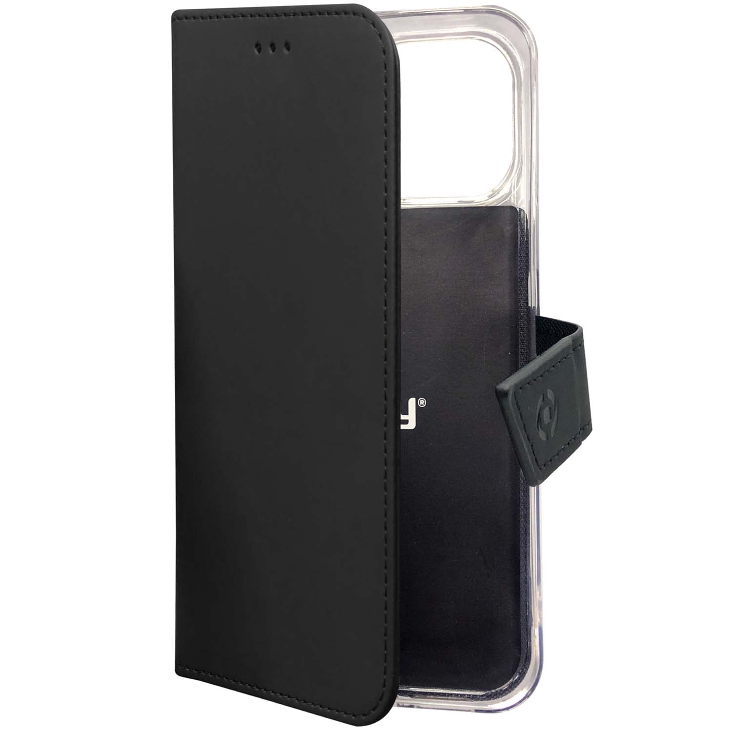 Iphone 18/17 Pro Max Brieftaschenhülle, Schwarzes Öko-leder