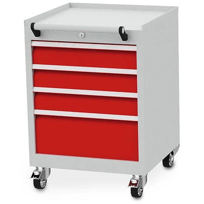 Mobiler Schubladenschrank Tiefe 500 mm, R 18-16, 4 x Schublade, Maße in mm (B x T x H): 530 x 500 x 750