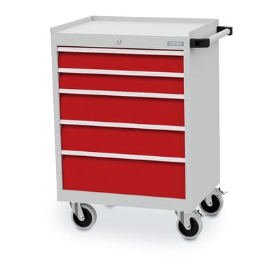 Mobiler Schubladenschrank Tiefe 500 mm, R 24-16, 5 x Schublade, Maße in mm (B x T x H): 680 x 500 x 890