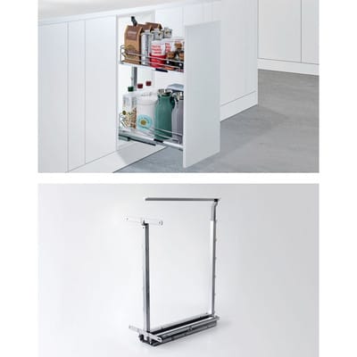 Unterschr.-Ausz.rahmen,m.Vollausz., Dispensa Junior Slim 9277610,H 551mm, silber